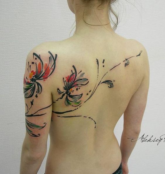 Floral Watercolor Tattoos: A Symphony of Color on Skin