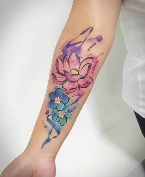 Floral Watercolor Tattoos: A Symphony of Color on Skin