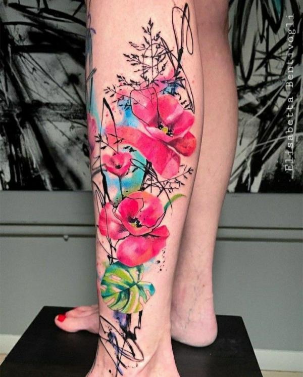 Floral Watercolor Tattoos: A Symphony of Color on Skin