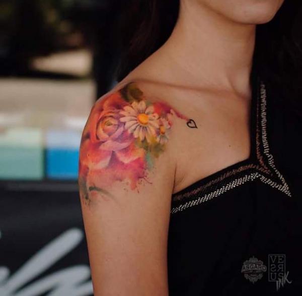 Floral Watercolor Tattoos: A Symphony of Color on Skin