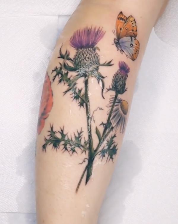 100 Thistle Tattoo Designs with Meaning