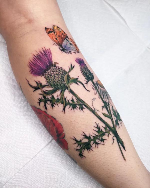 100 Thistle Tattoo Designs with Meaning