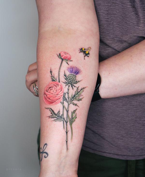 100 Thistle Tattoo Designs with Meaning