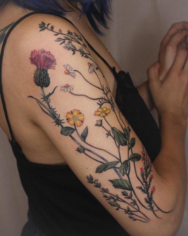 100 Thistle Tattoo Designs with Meaning