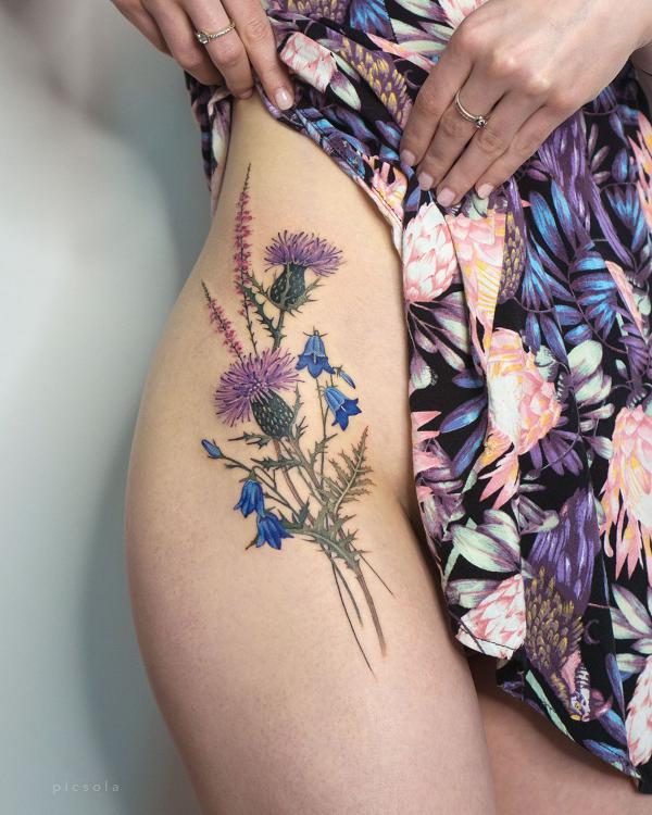 100 Thistle Tattoo Designs with Meaning