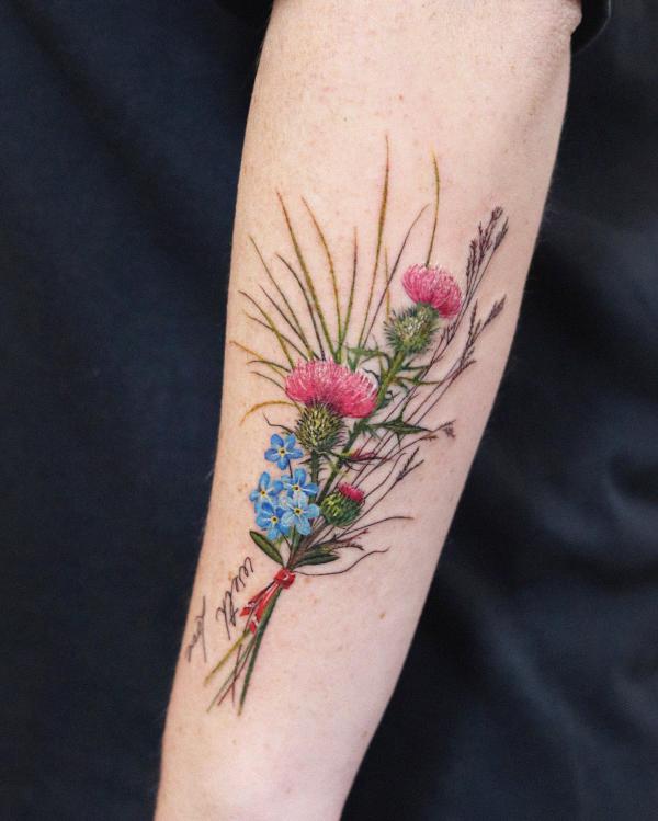 100 Thistle Tattoo Designs with Meaning