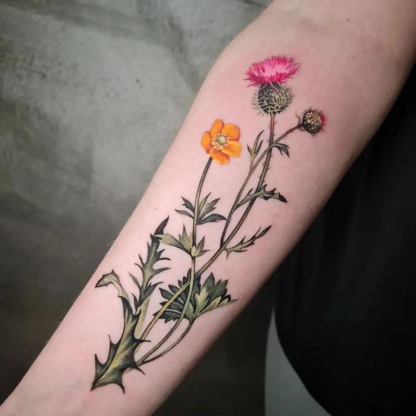 100 Thistle Tattoo Designs with Meaning