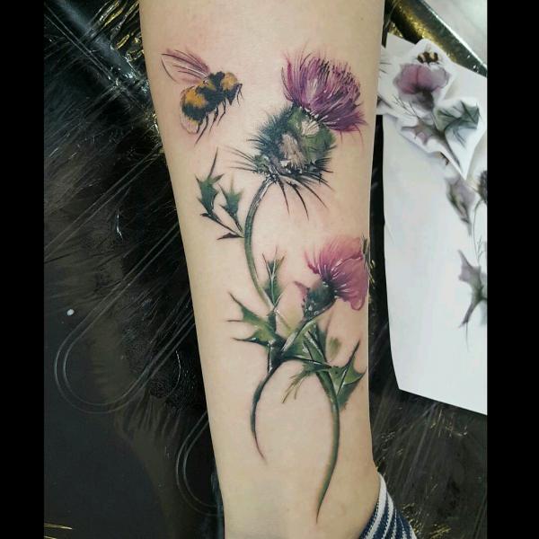 100 Thistle Tattoo Designs with Meaning
