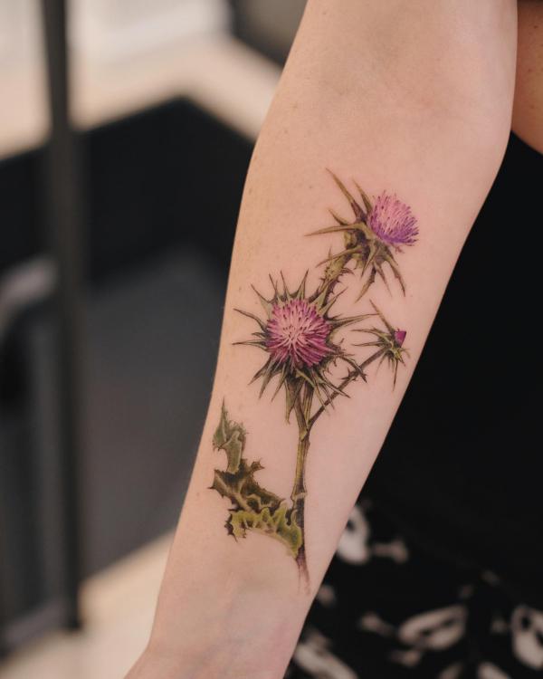 100 Thistle Tattoo Designs with Meaning