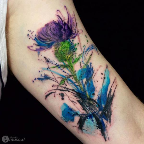 100 Thistle Tattoo Designs with Meaning