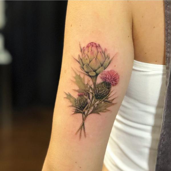 100 Thistle Tattoo Designs with Meaning