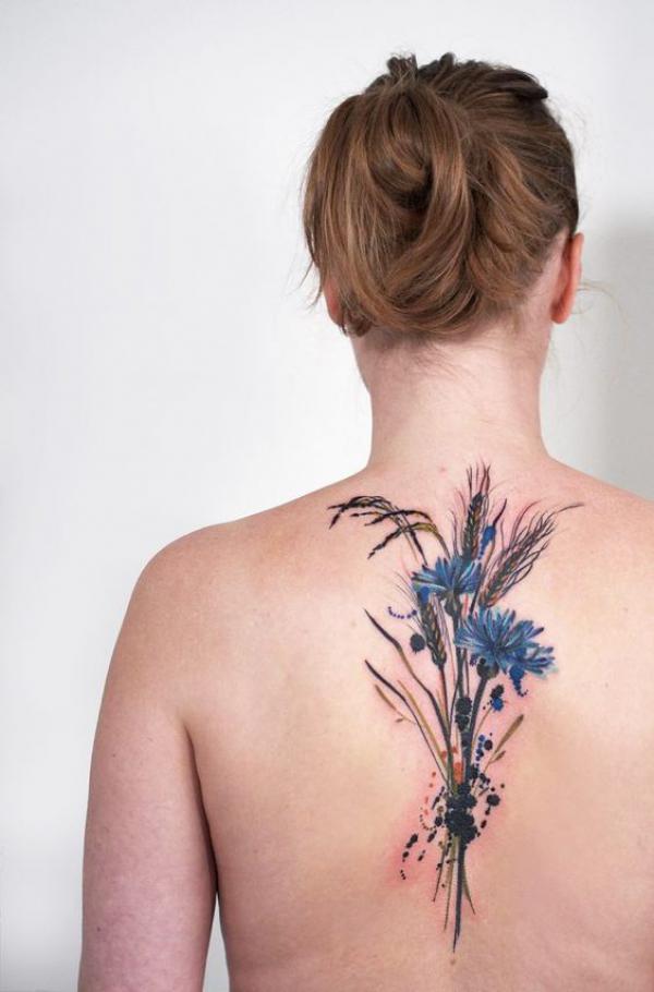 50 Cornflower Tattoo Designs with Meaning