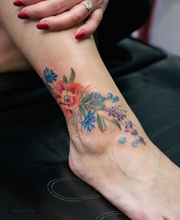50 Cornflower Tattoo Designs with Meaning