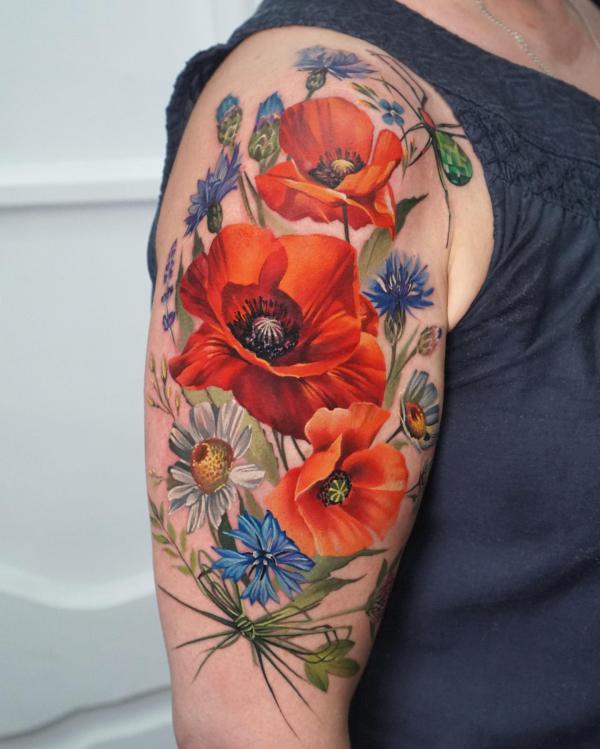 50 Cornflower Tattoo Designs with Meaning