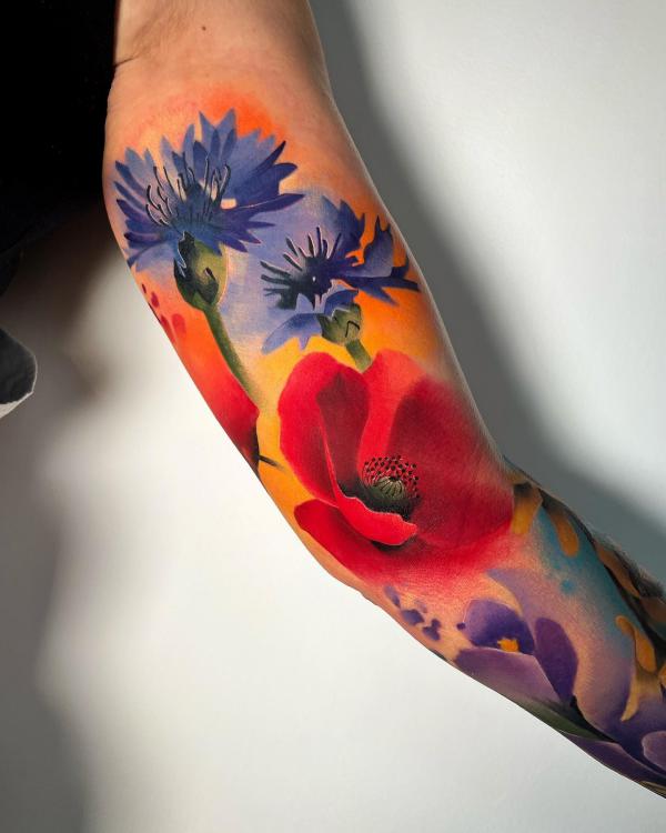 50 Cornflower Tattoo Designs with Meaning