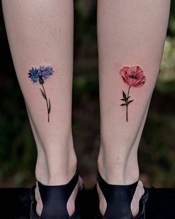 50 Cornflower Tattoo Designs with Meaning
