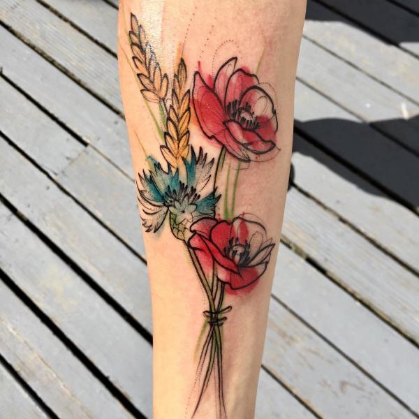 50 Cornflower Tattoo Designs with Meaning