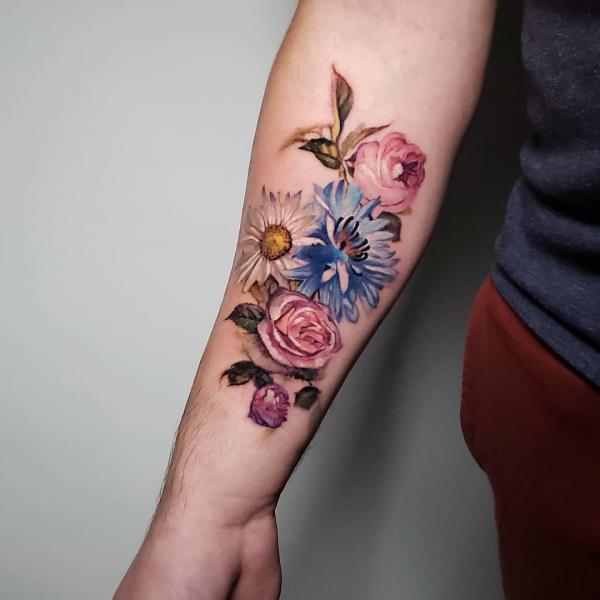 50 Cornflower Tattoo Designs with Meaning