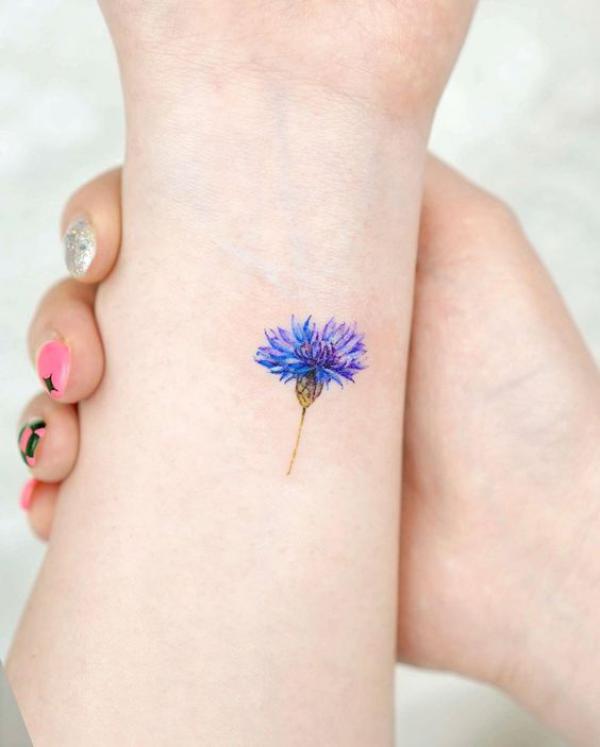 50 Cornflower Tattoo Designs with Meaning