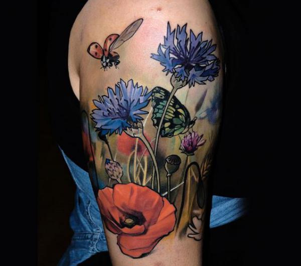 50 Cornflower Tattoo Designs with Meaning