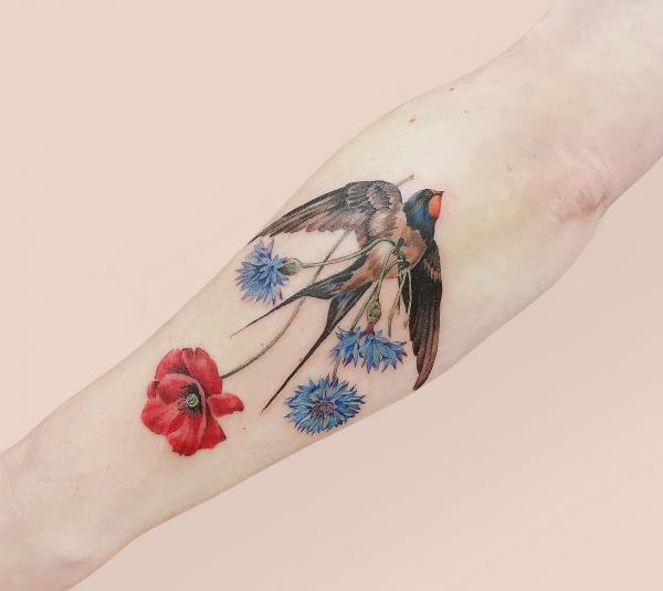 50 Cornflower Tattoo Designs with Meaning