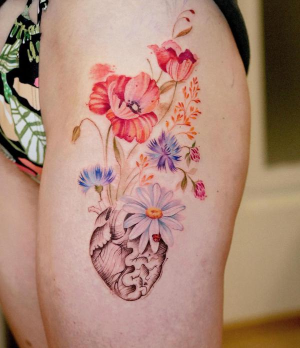 50 Cornflower Tattoo Designs with Meaning