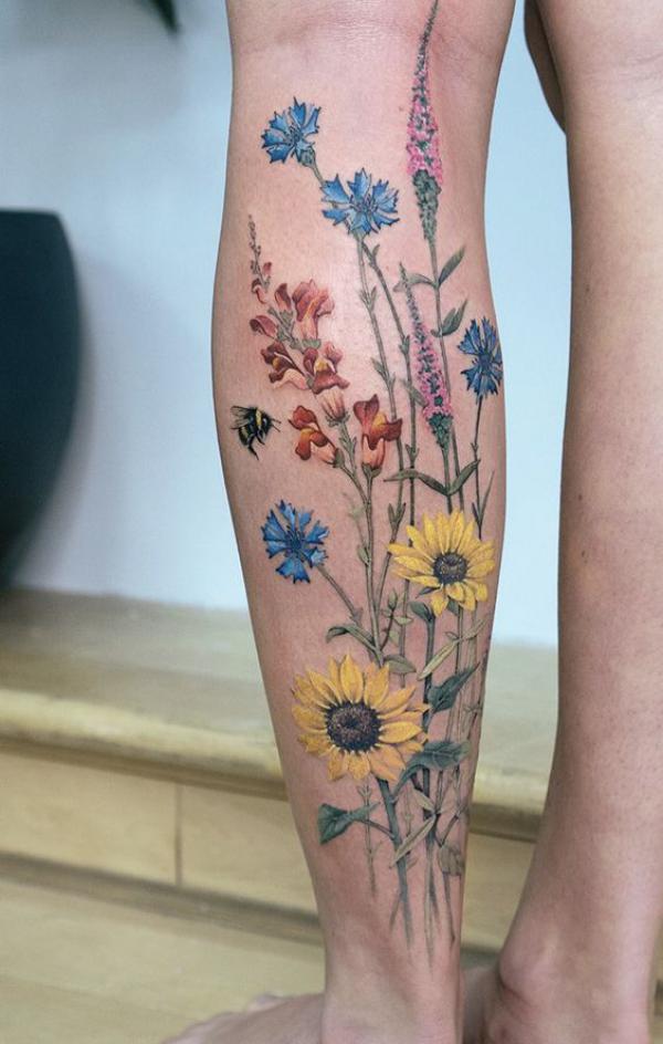 50 Cornflower Tattoo Designs with Meaning