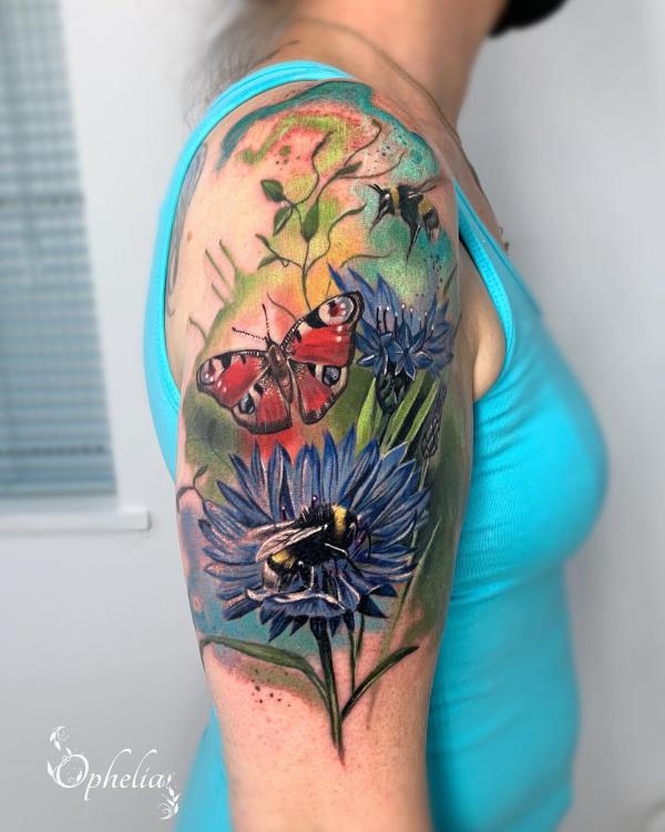 50 Cornflower Tattoo Designs with Meaning