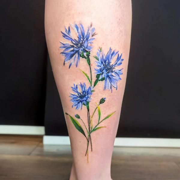 50 Cornflower Tattoo Designs with Meaning