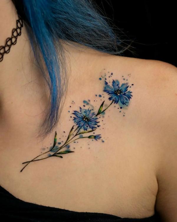 50 Cornflower Tattoo Designs with Meaning