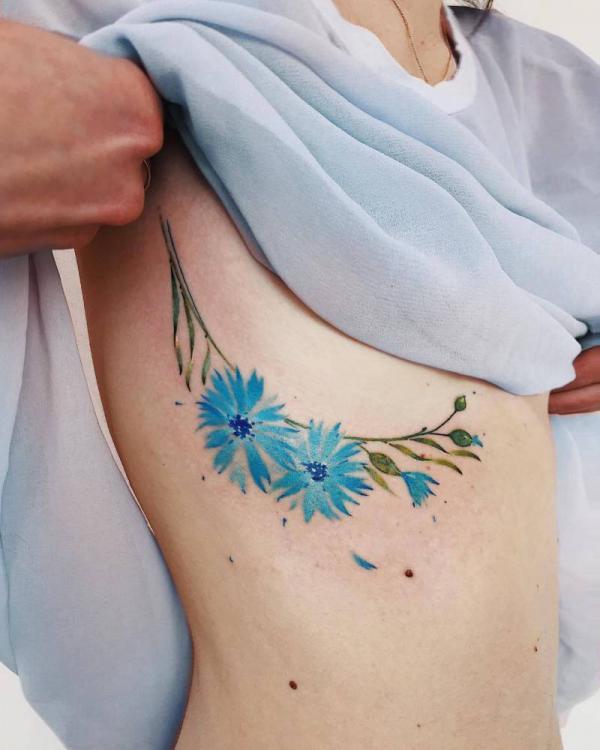 50 Cornflower Tattoo Designs with Meaning