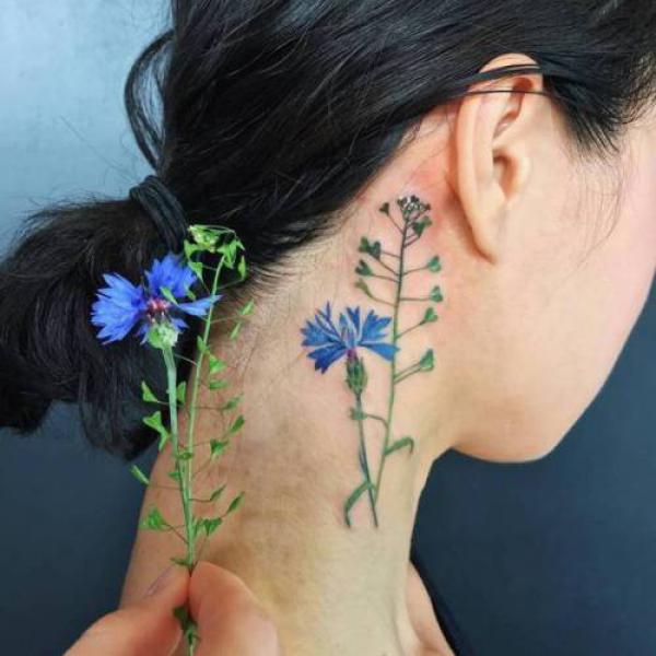 50 Cornflower Tattoo Designs with Meaning