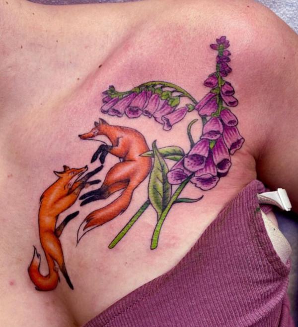 60 Foxglove Tattoo Designs with Meaning