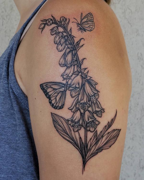 60 Foxglove Tattoo Designs with Meaning