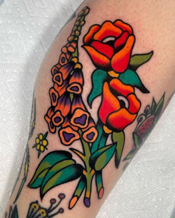 60 Foxglove Tattoo Designs with Meaning