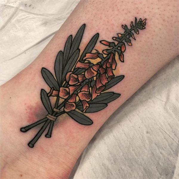 60 Foxglove Tattoo Designs with Meaning