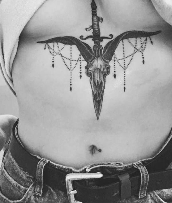 165 Unique Sternum Tattoo Designs for Women