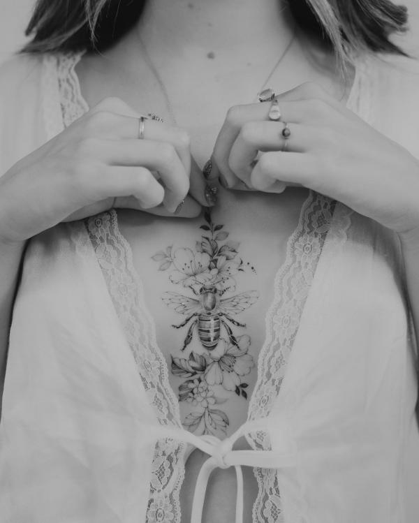 165 Unique Sternum Tattoo Designs for Women