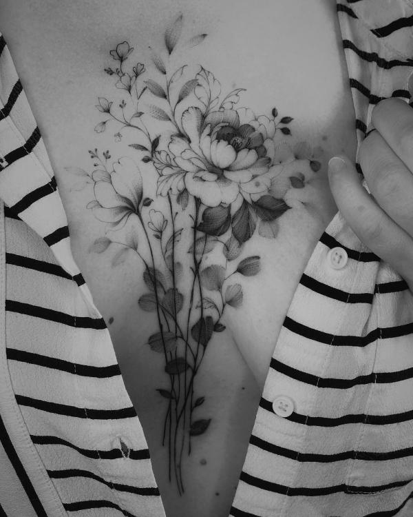 165 Unique Sternum Tattoo Designs for Women