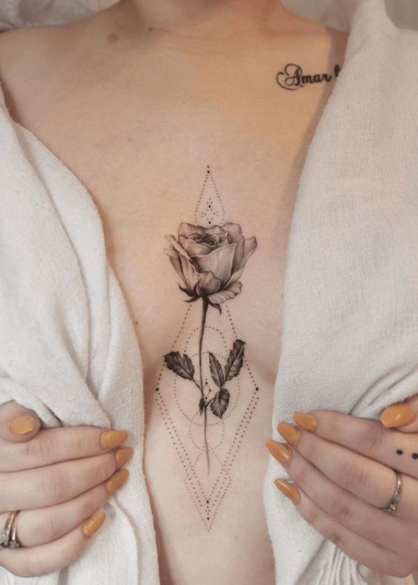 165 Unique Sternum Tattoo Designs for Women