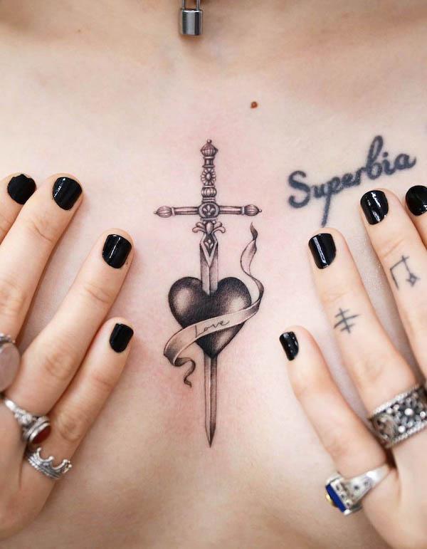 165 Unique Sternum Tattoo Designs for Women