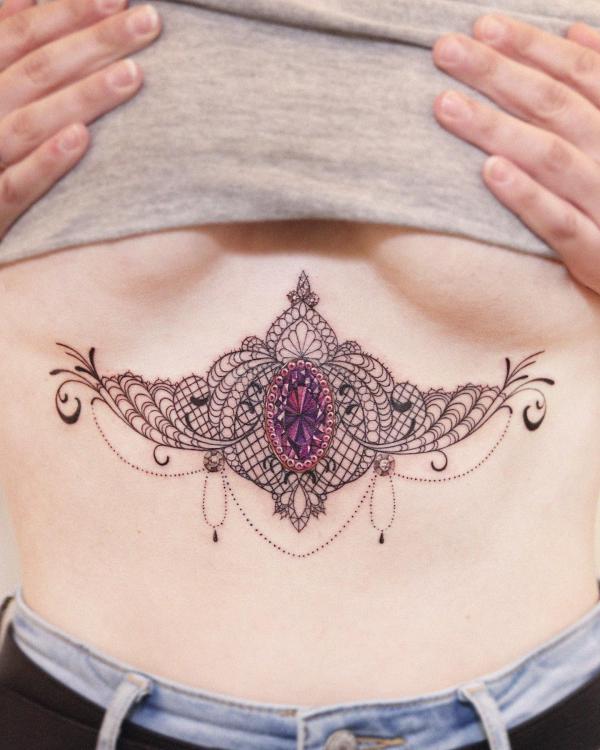 165 Unique Sternum Tattoo Designs for Women