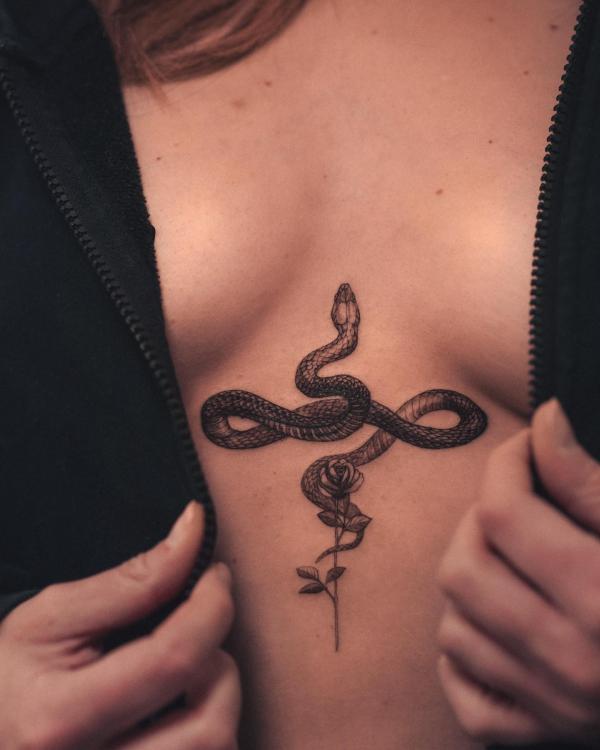 165 Unique Sternum Tattoo Designs for Women