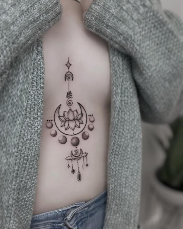 165 Unique Sternum Tattoo Designs for Women