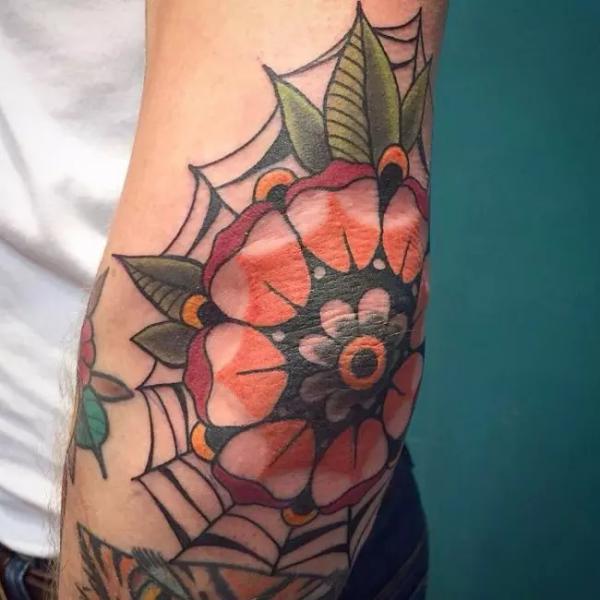 40 Striking Elbow Spiderweb Tattoo Designs