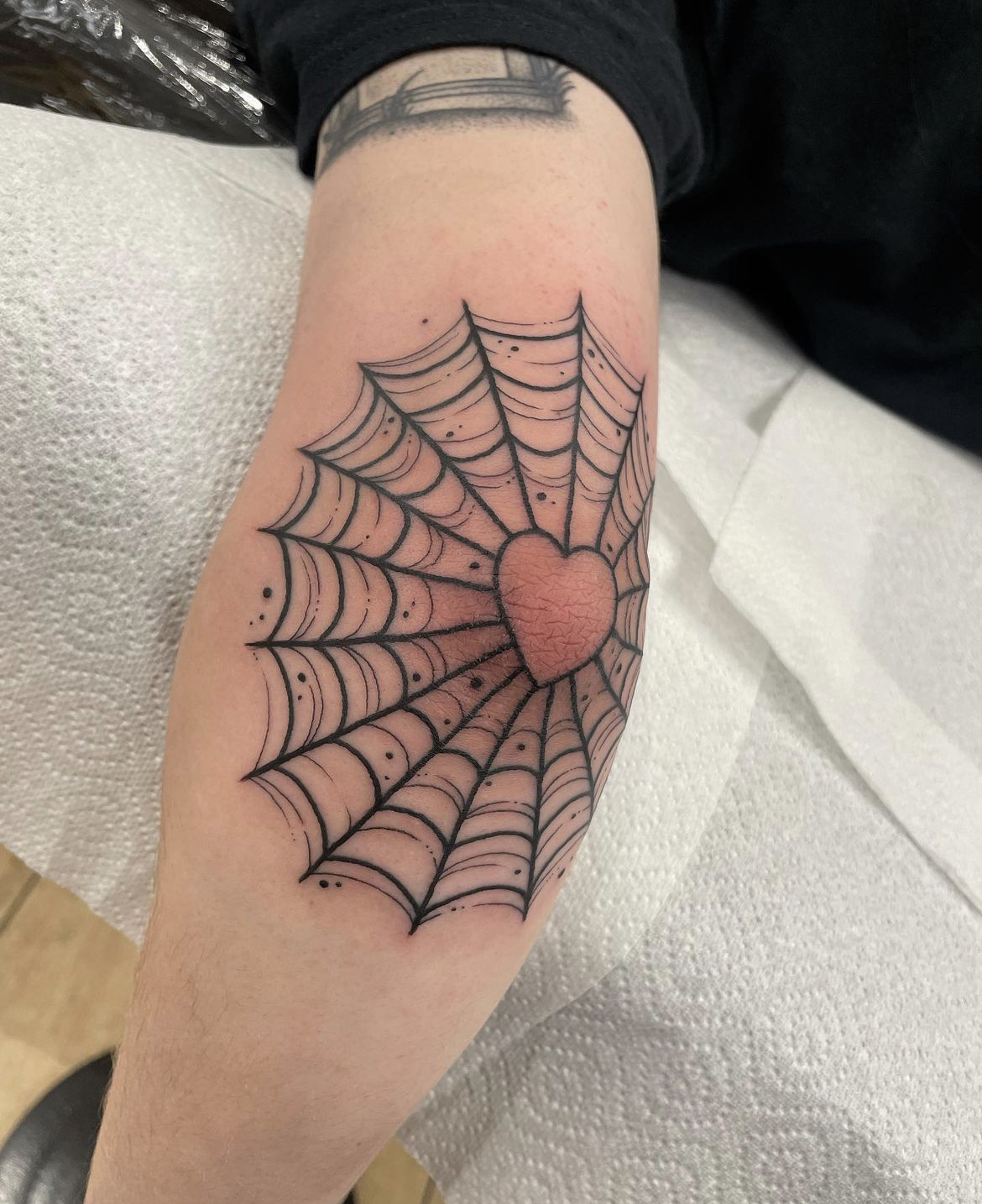 40 Striking Elbow Spiderweb Tattoo Designs