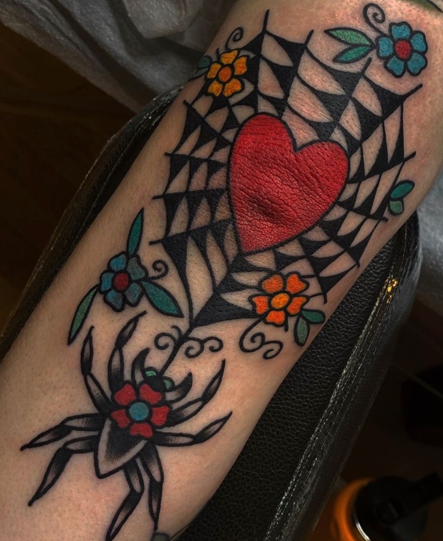 40 Striking Elbow Spiderweb Tattoo Designs