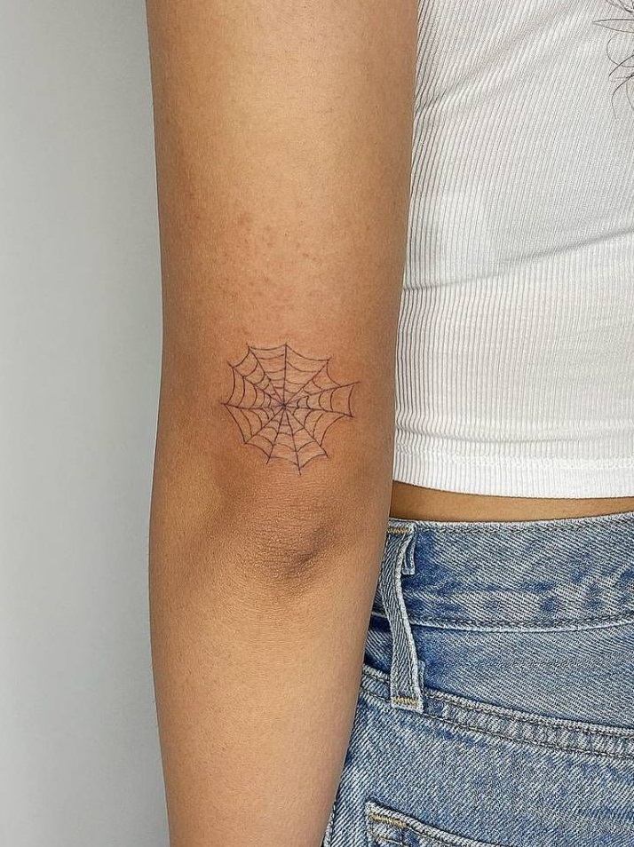 40 Striking Elbow Spiderweb Tattoo Designs