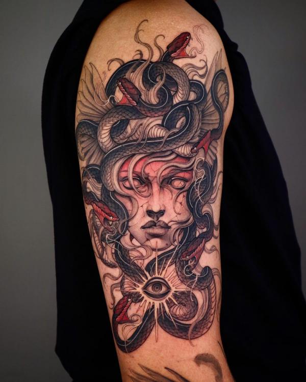 90 Artistic Upper Arm Tattoo Designs and Ideas