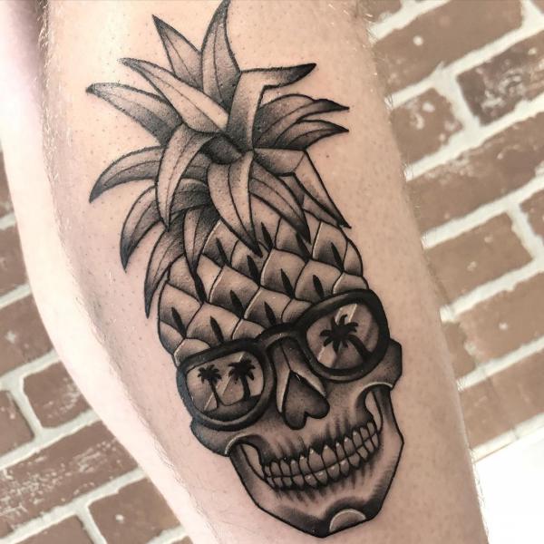 Tropical Rebellion: 15 Pineapple Skull Tattoos